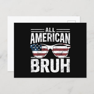 All American Bruh 4th Of July Boys Patriotic Postcard