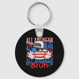 All American Bruh Matching Family 4th Of July Amer Keychain