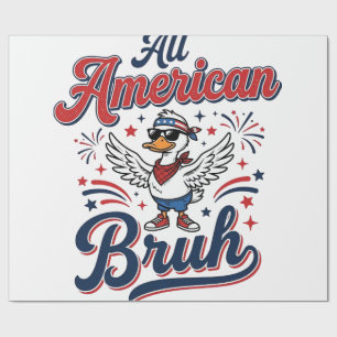 All American Bruh Patriotic Duck Vintage Shirt_1 Wrapping Paper