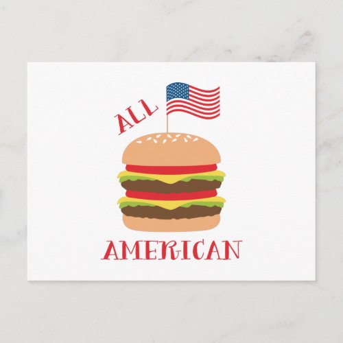 All American Burger Postcard