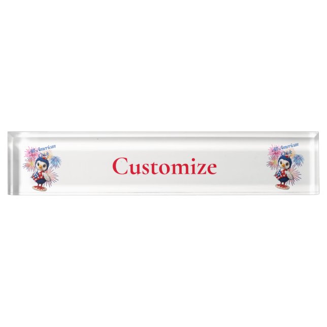 All-American Chick Thunder_Cove  Desk Name Plate (Front)