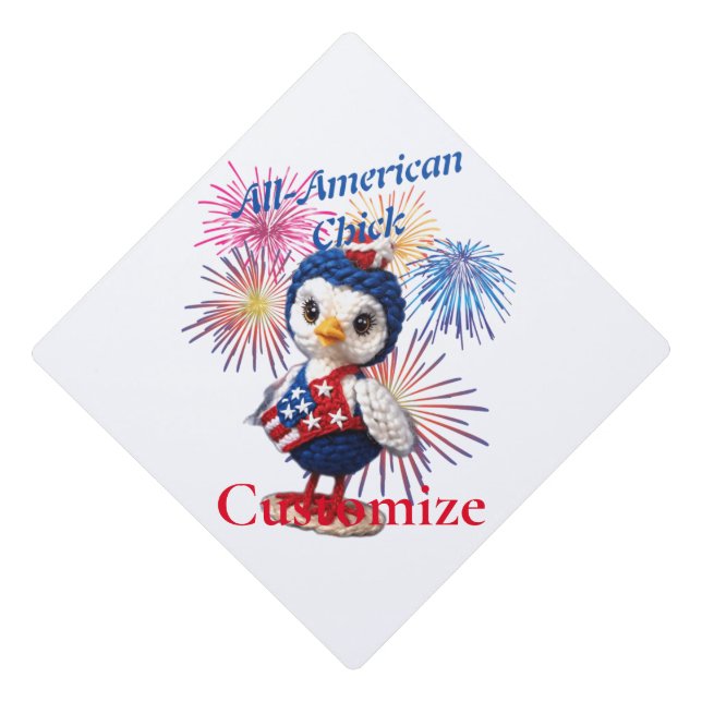 All-American Chick Thunder_Cove  Graduation Cap Topper (Front)