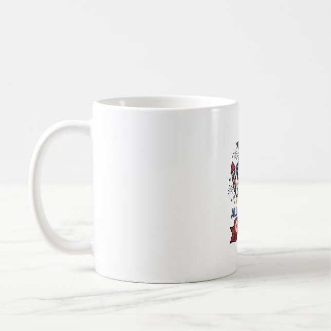 All American Chicks Patriotic Chicken Vector Desig Coffee Mug (Left)