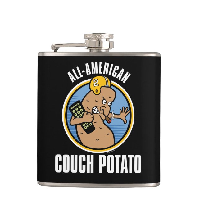 All-American Couch Potato Hip Flask (Front)