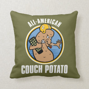 All-American Couch Potato Throw Pillow