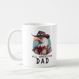 All American Dad 4th of July Bald Eagle USA Flag Coffee Mug