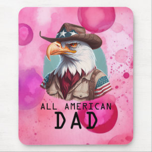 All American Dad 4th of July Bald Eagle USA Flag Mouse Pad