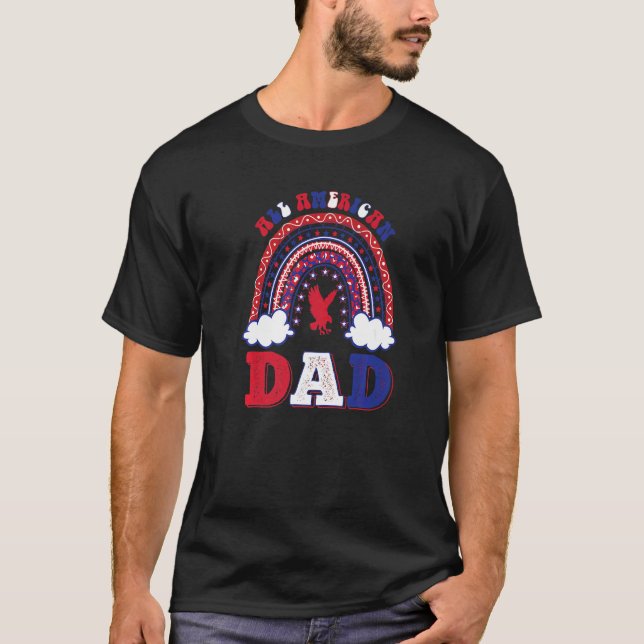 All American Dad 4th Of July Eagle   T-Shirt (Front)