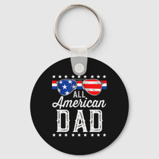 All American Dad 4th Of July Father's Day Sungles Keychain