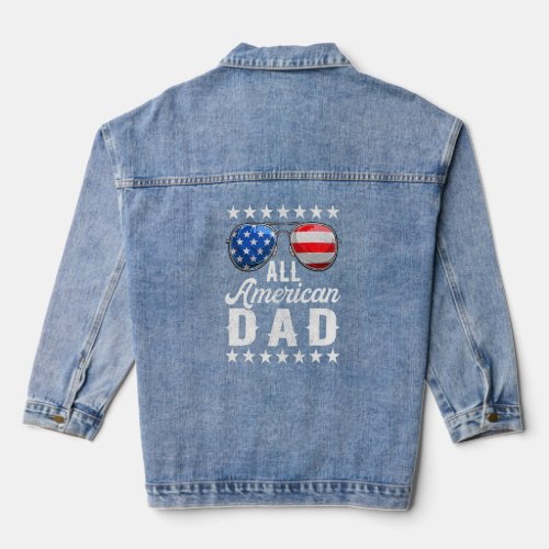 All American Dad 4th Of July Memorial Day Matching Denim Jacket