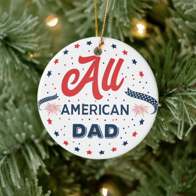 All American Dad Badge Ornament (Tree)