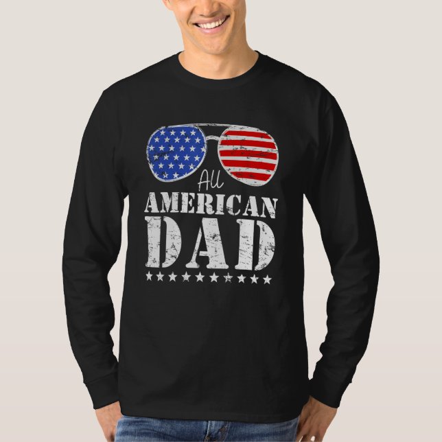 All American Dad Matching Family 4th of July USA S T-Shirt (Front)