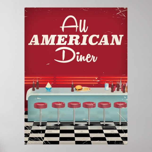 All American Diner Retro Poster (Front)