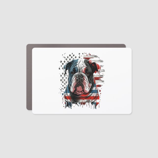 ALL AMERICAN DOG-lovers english bulldog  Car Magnet (Front)
