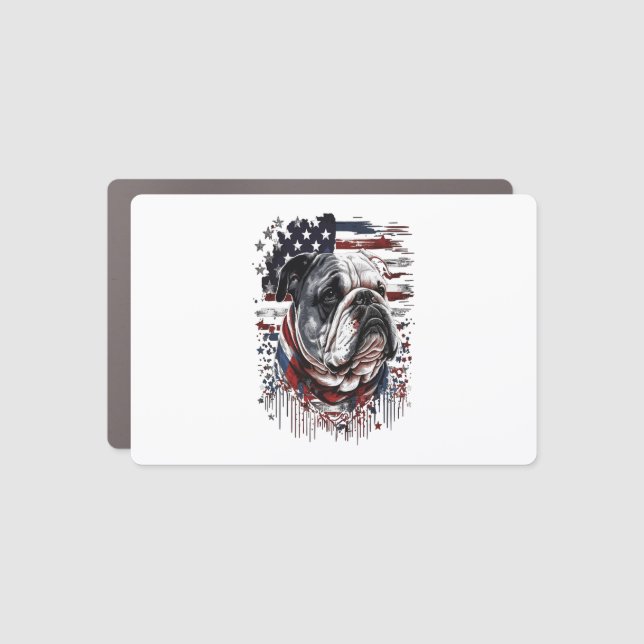 ALL AMERICAN DOG-lovers english bulldog  Car Magnet (Front)