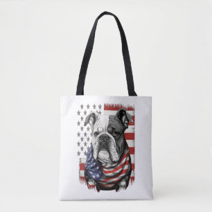 ALL AMERICAN DOG-lovers english bulldog  Tote Bag