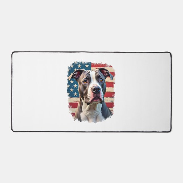 ALL AMERICAN DOG-lovers pit bul (2) Desk Mat (Front)