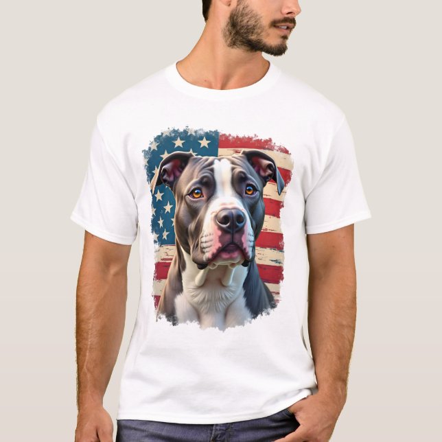 ALL AMERICAN DOG-lovers pit bul (2) T-Shirt (Front)