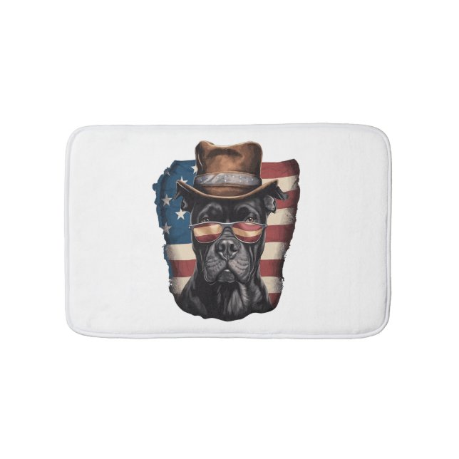 ALL AMERICAN DOG-lovers pit bull  Bath Mat (Front)