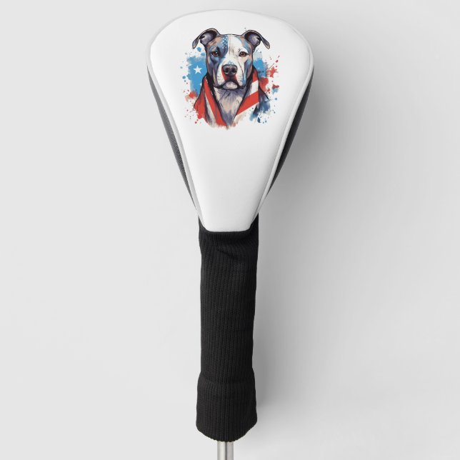 ALL AMERICAN DOG-lovers pit bull  Golf Head Cover (Front)