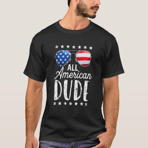 All American Dude 4th Of July Boys Kids Sunglasses T_Shirt
