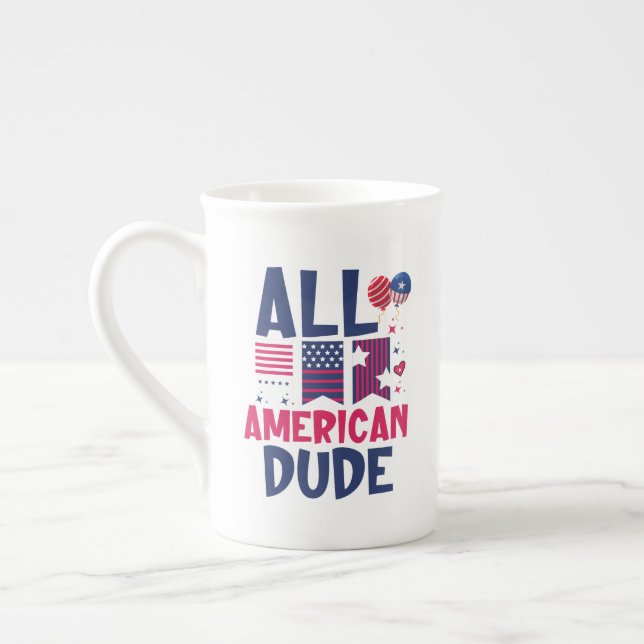 All American Dude-96993 Bone China Mug (Left)