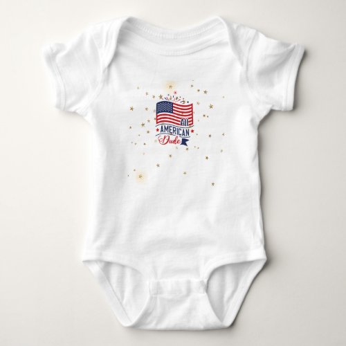 All American Dude Fireworks Baby Bodysuit