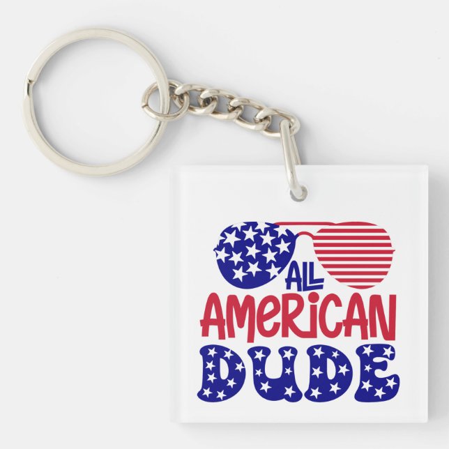 All American Dude  Keychain (Front)