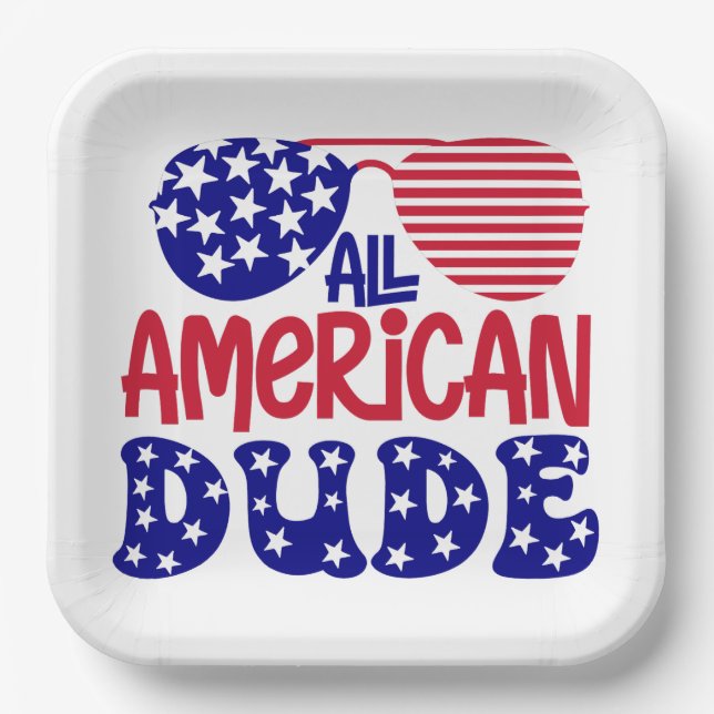 All American Dude  Paper Plates (Front)