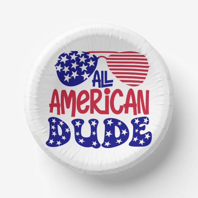 All American Dude  Paper Plates Bowls (Front)