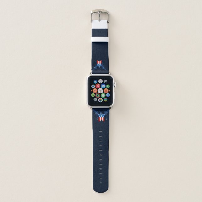 All American Eagle & Flag Patriotic Apple Watch Band (Front)