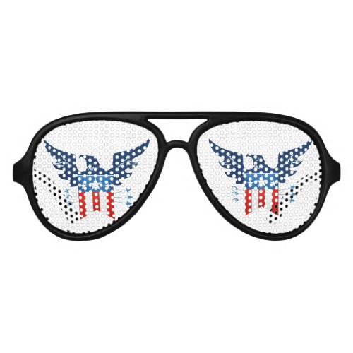 All American Eagle  Flag Patriotic Aviator Sunglasses