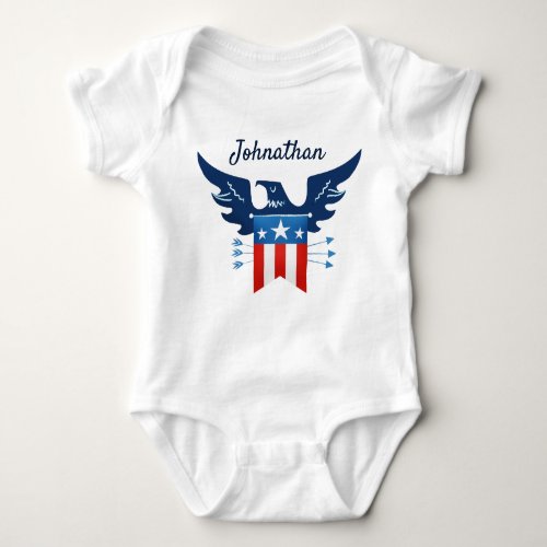All American Eagle  Flag Patriotic Baby Bodysuit