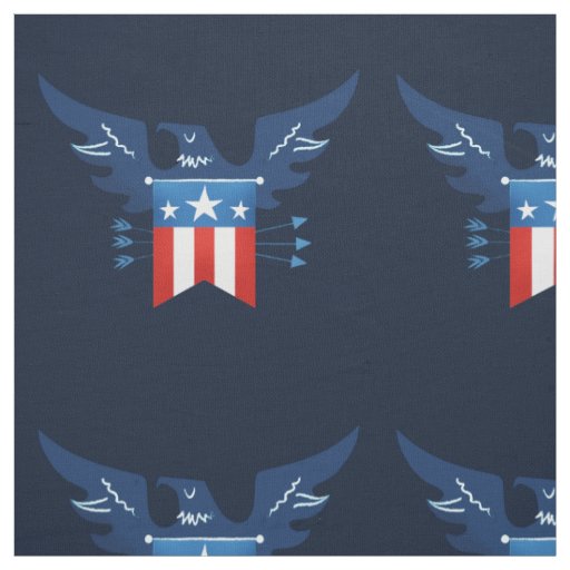 All American Eagle & Flag Patriotic Fabric