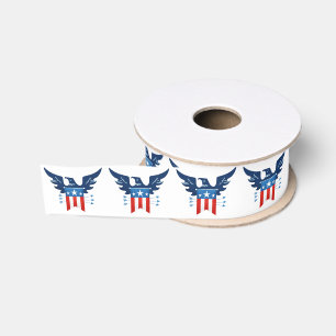 All American Eagle & Flag Patriotic Grosgrain Ribb Ribbon