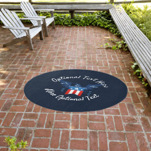 All American Eagle & Flag Patriotic Outdoor Rug