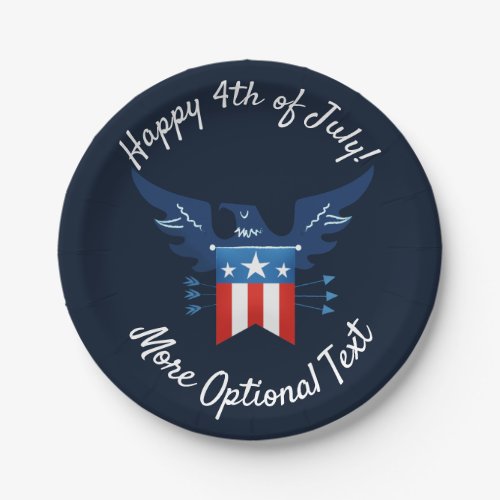 All American Eagle  Flag Patriotic Paper Plates