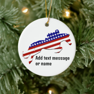 All-American Equestrian Rider Ceramic Ornament