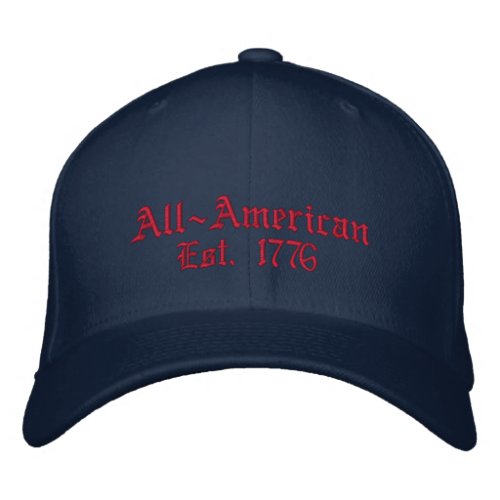 All_American Est 1776 Embroidered Baseball Hat