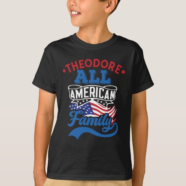 All american family 4th july patriotic matching T-Shirt (Front)