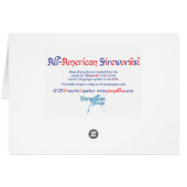 All-American Fireworks Card (Back Horizontal)