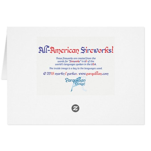 All-American Fireworks Card (Back Horizontal)