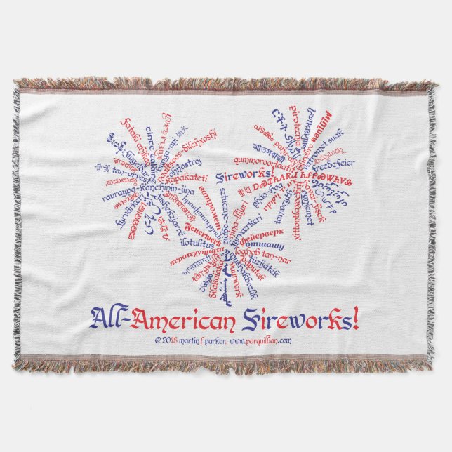 All-American Fireworks Throw Blanket (Front)