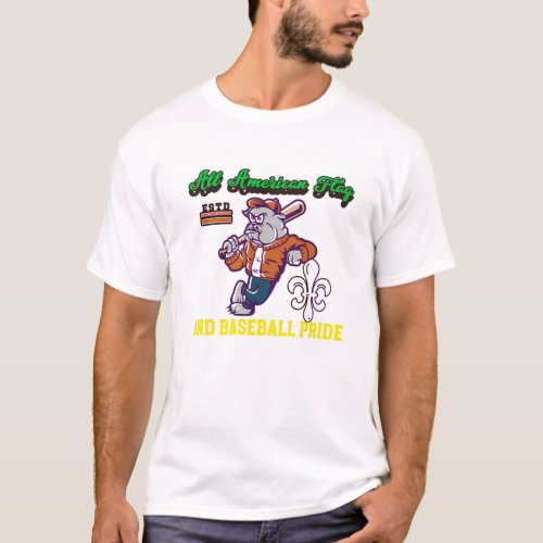 All_American Flag and Baseball Pride Mardi Gras T_Shirt