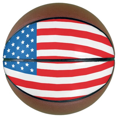 All American Flag of the USA in Red White and Blue Basketball