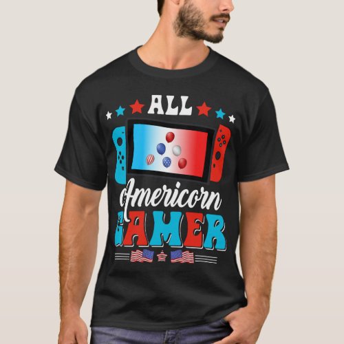 All American Gamer 4th Of July T_Shirt