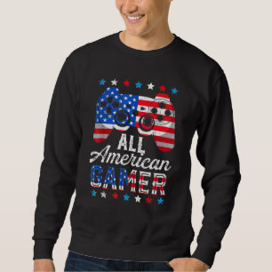 All American Gamer Video Game Flag American 4th Of Sweatshirt