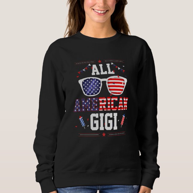 All American Gigi 4th of July US Flag Sunglasses F Sweatshirt (Front)