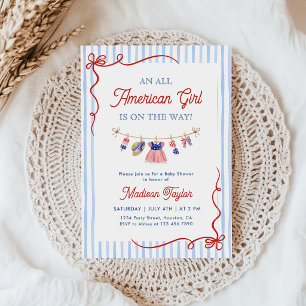 All American Girl 4th July Baby Shower Invitation