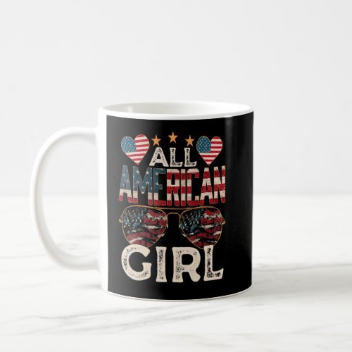 All American Girl 4th Of July American Flag for Pa Coffee Mug